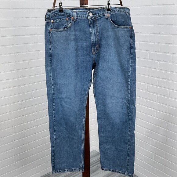 Levis 505 Men Jeans 38Wx30L ACT 37x29‎ Blue Straight Leg PC9-00505-1936 Stretch - Picture 1 of 14